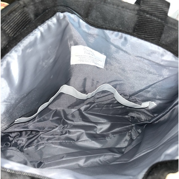 Pretty Baby Black Diaper Bag 12 x 11.5 x 4 With 22x12.5 Changing Pad New woTags - Picture 7 of 7